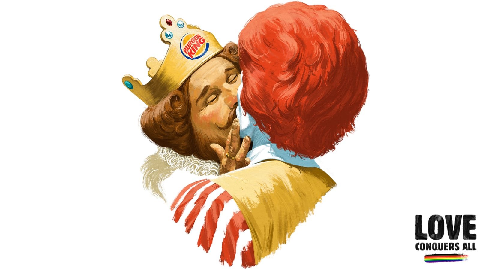 Burger King celebra a diversidade dando um beijo no MC Donald's
