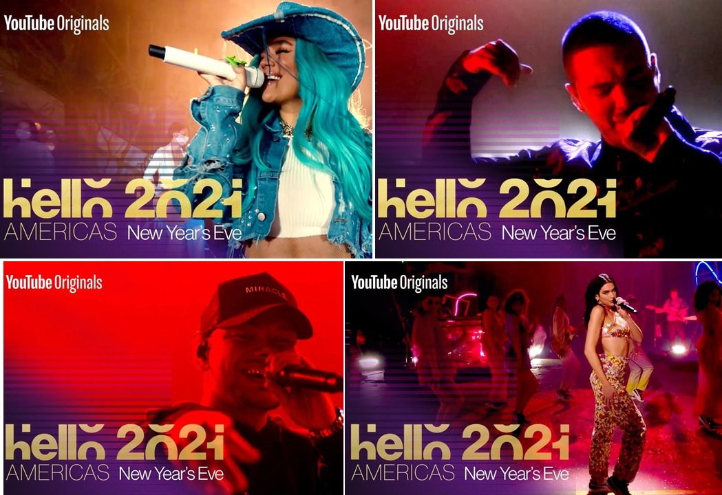 Dua Lipa, Karol G, J Balvin e Kane Brown performam no especial de fim de ano "Hello 2021: Americas"