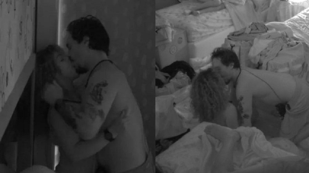 BBB22: Maria e Eliezer trocam beijos intensos e carícias no quarto