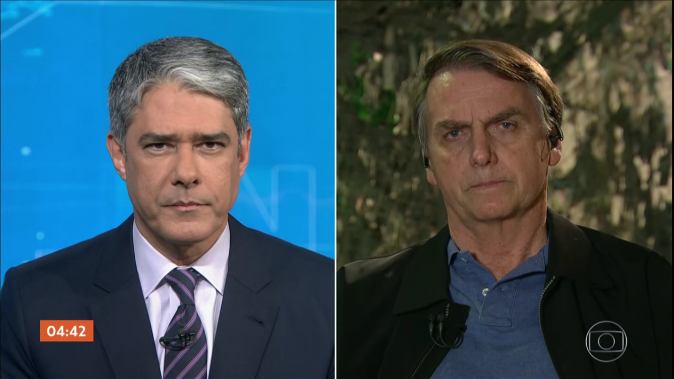 Bolsonaro abre sabatinas do “Jornal Nacional”; Globo se articula em caso de ausência e desistência de candidatura