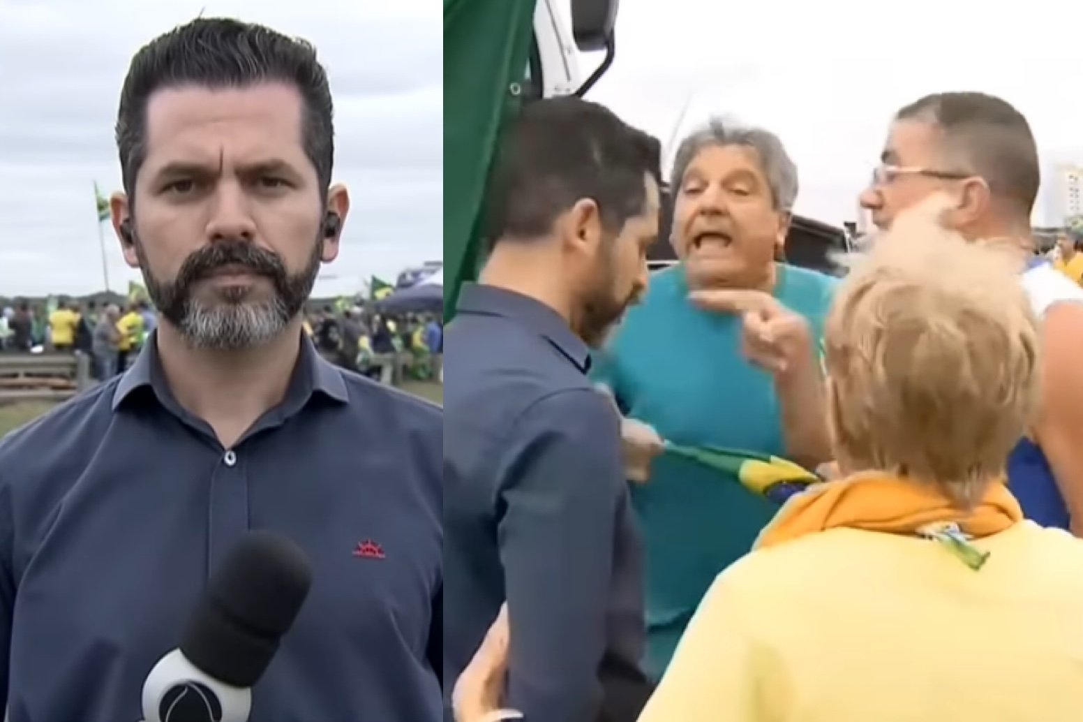 Repórter da Record é intimidado em manifestação de bolsonaristas