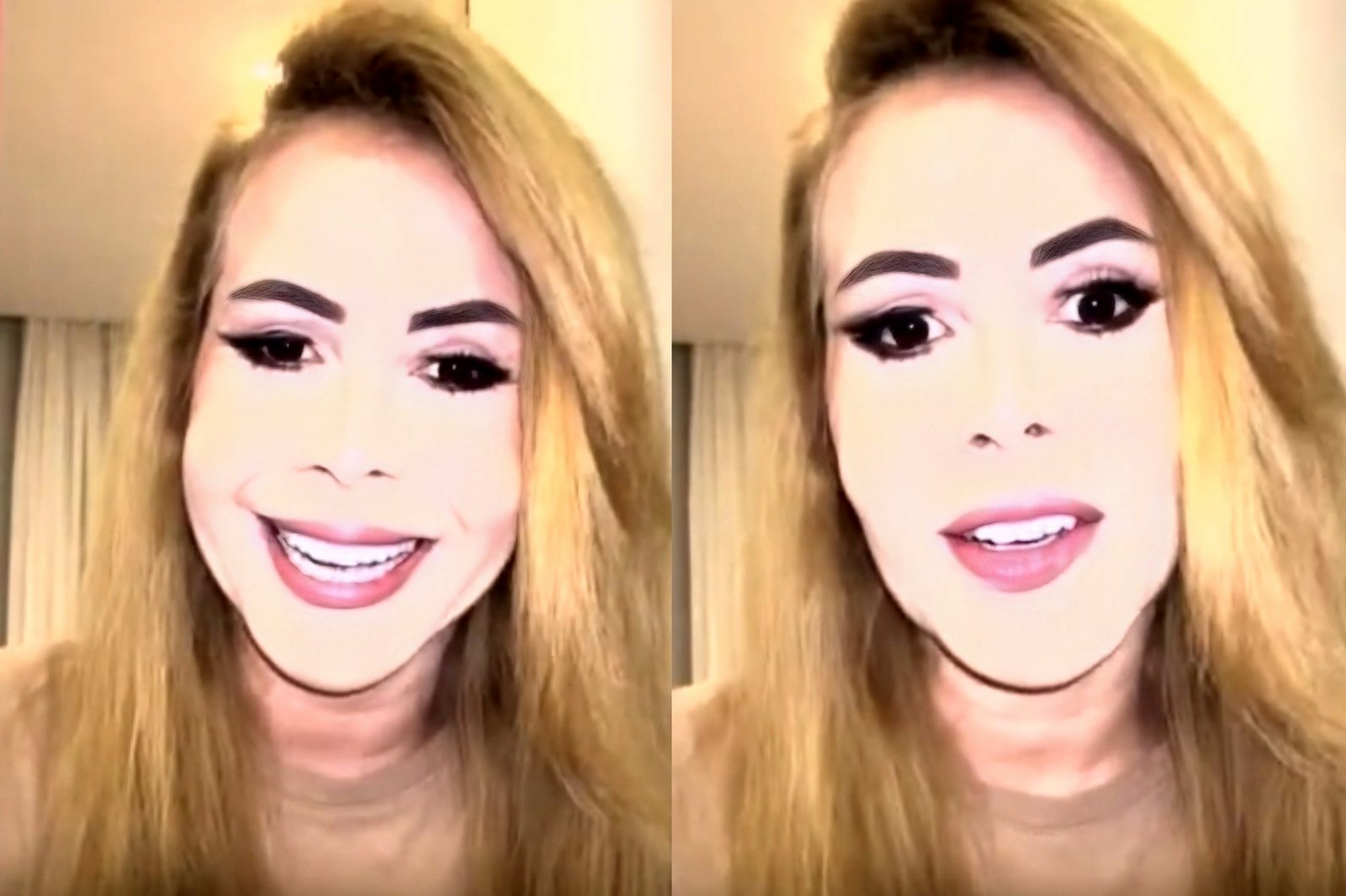 Joelma exagera no filtro e surge irreconhecível em participação na Globo