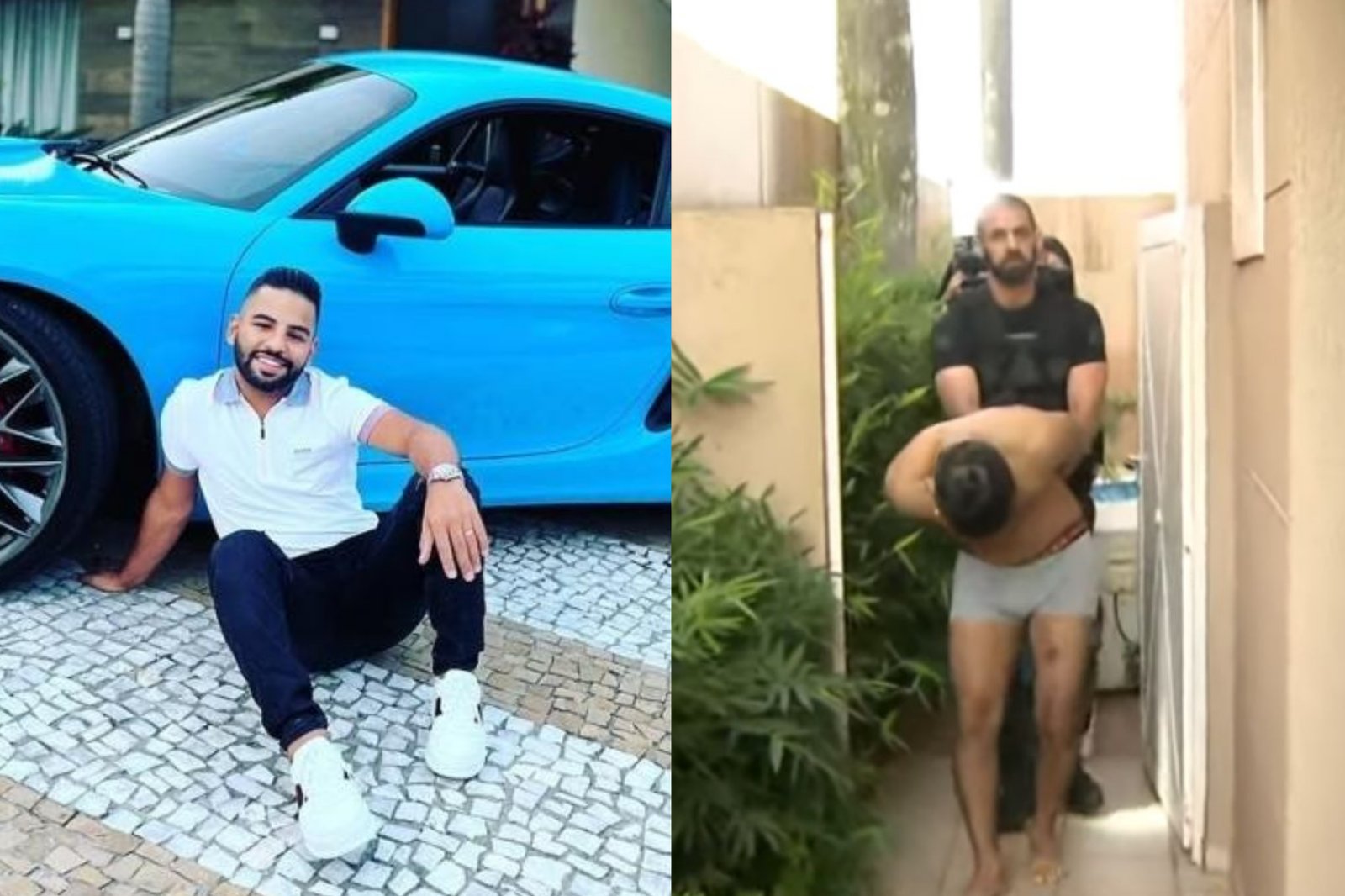 Influencer acusado de golpes recebe visita da polícia e acaba sendo preso de cueca