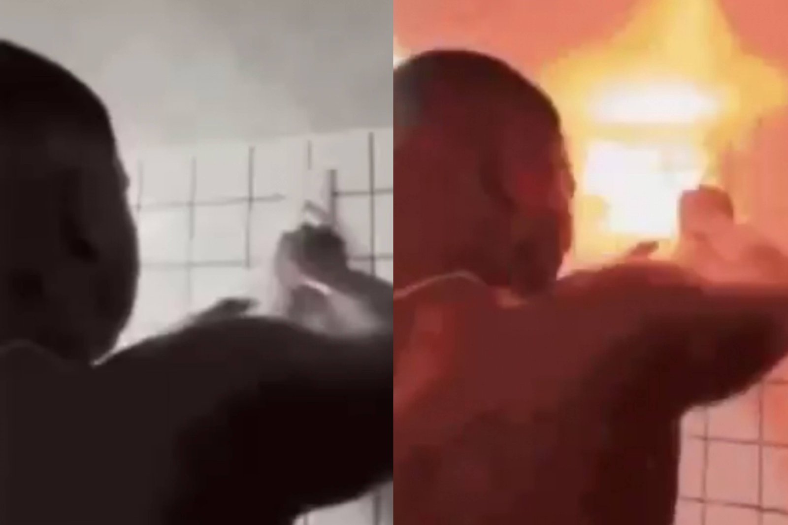 Davi Brito tenta consertar chuveiro com faca, e acaba levando descarga elétrica