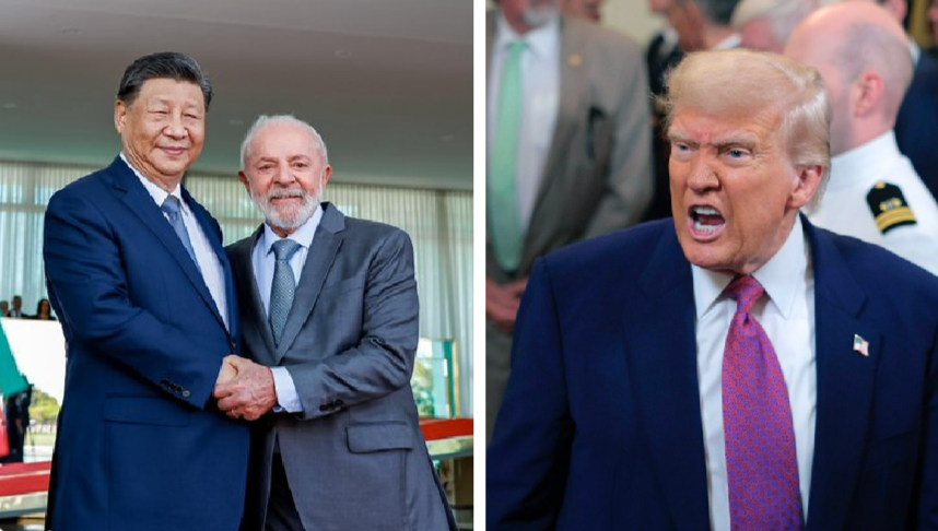 China critica tarifas de Trump contra o Brasil e web reage: "Vai peitar?"