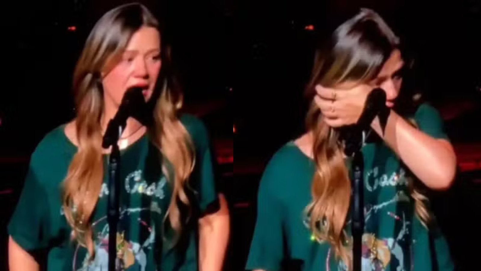 Vídeo de Kelly Clarkson chorando no palco ganha repercussão após morte do ex