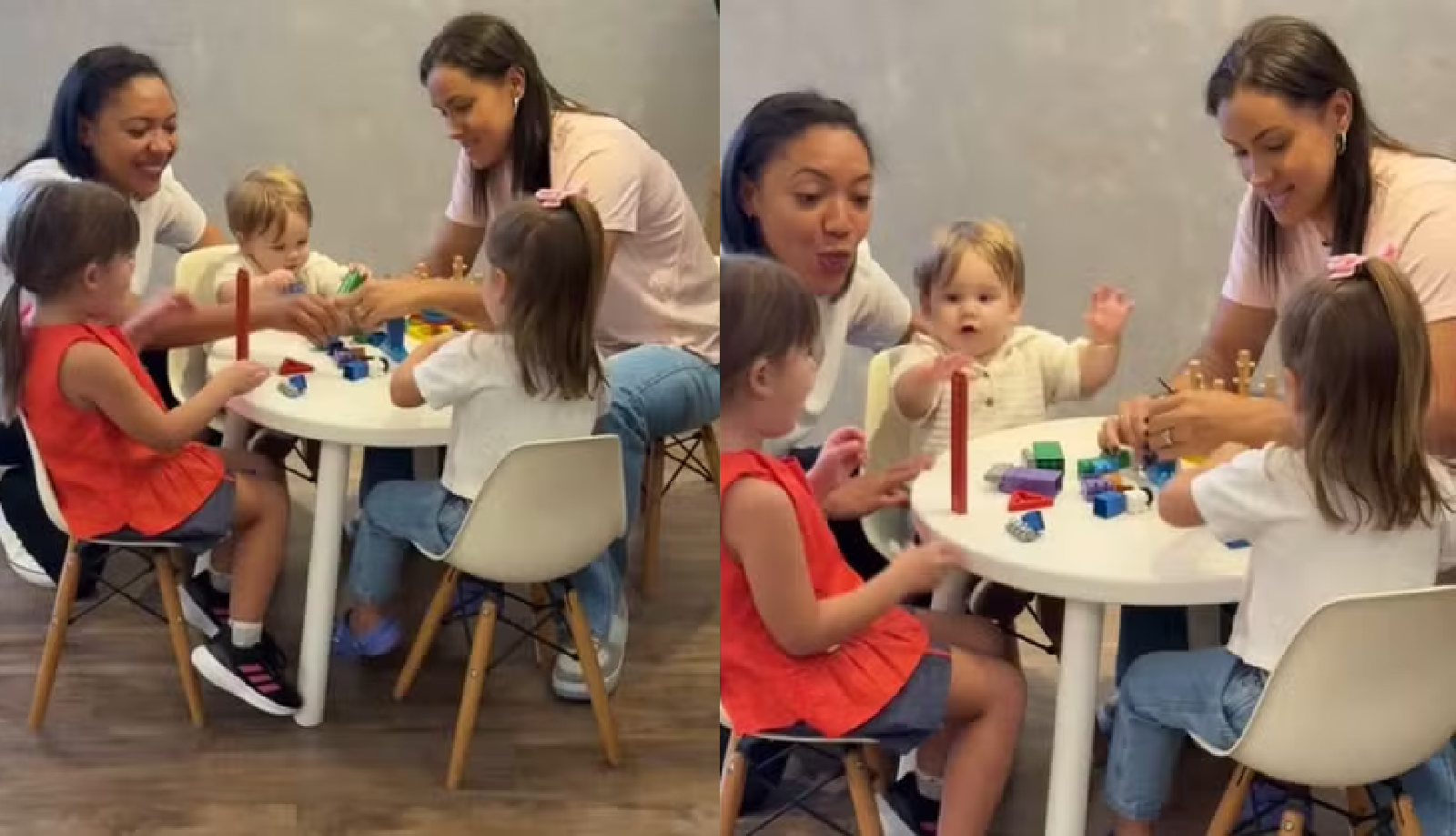 virginia mostra tres filhos