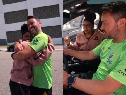 Rebeca Andrade presenteia treinador com carro de R$ 290 mil: "Eu vibro por você"