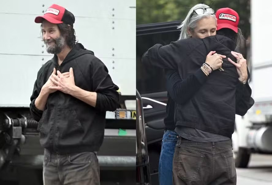 Keanu Reeves e a namorada são flagrados em despedida aos beijos e abraços carinhosos em Nova York