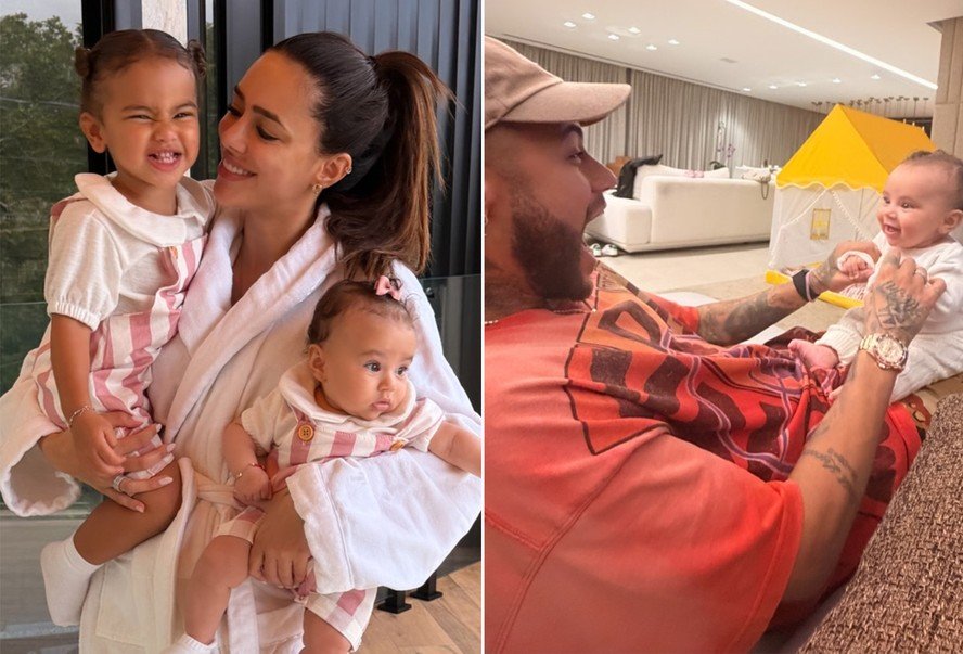 Bruna Biancardi compartilha fim de semana em família com Neymar, as filhas e amigos: "Aqui ninguém se salva"