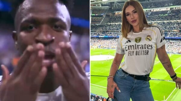 Virginia assiste ao jogo do Real Madrid, Vini Jr marca dois e web vibra: "Pé quente"