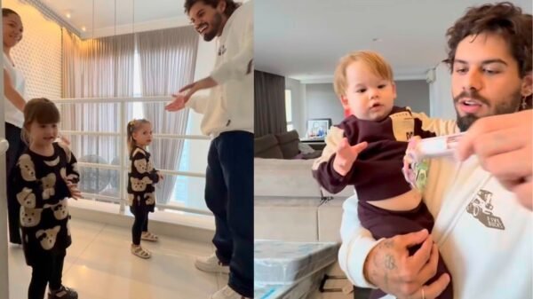 Zé Felipe se reencontra com os filhos após viagem deles a Madri com Virginia para conhecer Vini Jr.
