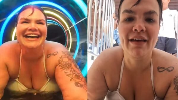 Thais Carla comemora primeira descida em tobogã após perder 75 kg: “Não dá pra descrever a emoção”