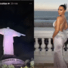 Kim Kardashian visita o Cristo Redentor durante passagem pelo Brasil — Foto: Reprodução/ Instagram