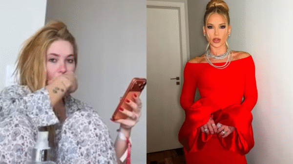 Virginia esconde o rosto ao surgir sem maquiagem em vídeo após noite de gala e cita namoro com Vini Jr. — Foto: Reprodução/Instagram