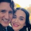 Katy Perry assume relacionamento com Justin Trudeau e posta foto em clima de romance