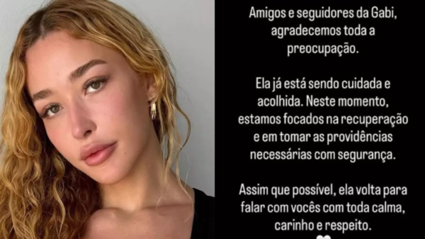 Gabrielle Gambine / Comunicado compartilhado por sua equipe - Foto: Reprodução: Instagram @gabriellegambinee