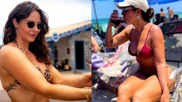 Paolla Oliveira compartilha álbum de fotos e exibe corpão na praia; veja