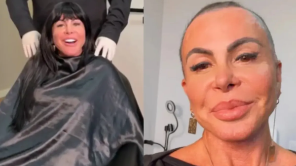 gretchen raspa cabelo ao vivo
